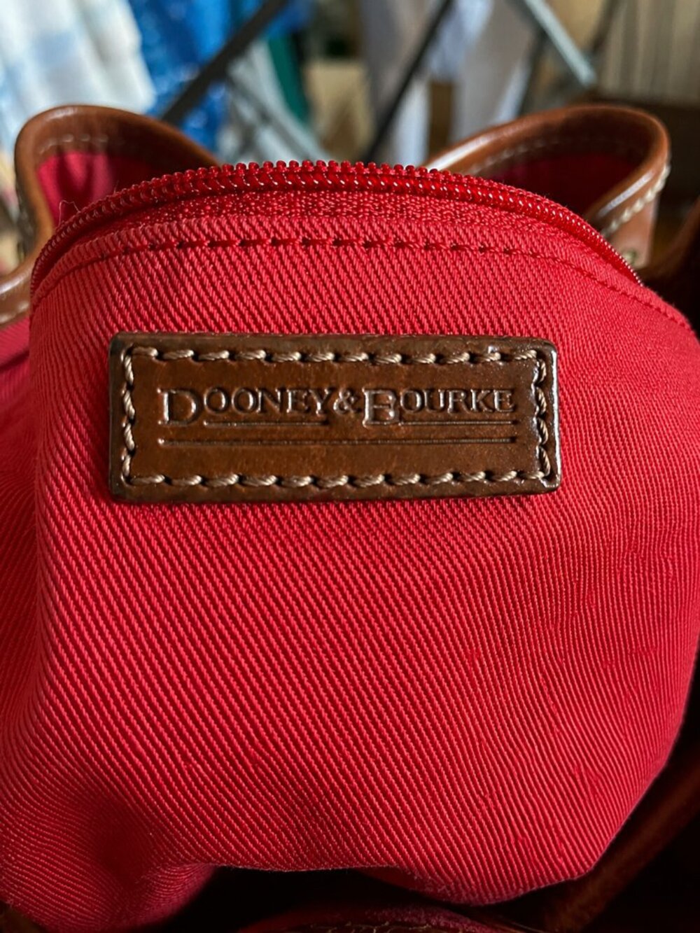Dooney & Bourke Western Cowboy Boots Vintage Leather Canvas Drawstring Bucket - Picture 6 of 7